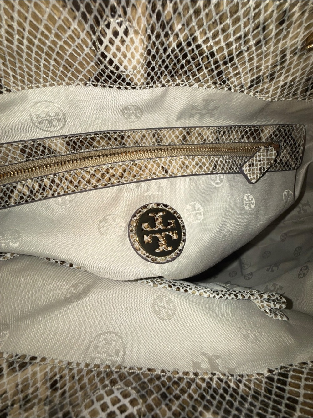 Tory Burch NWOT 797 Snake Skin and Raffia Open Tote - Picture 4 of 14